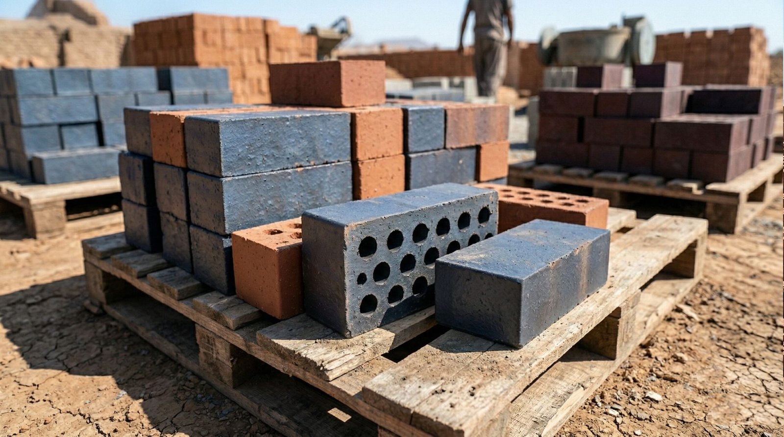 Dense dark engineering bricks used for heavy loads