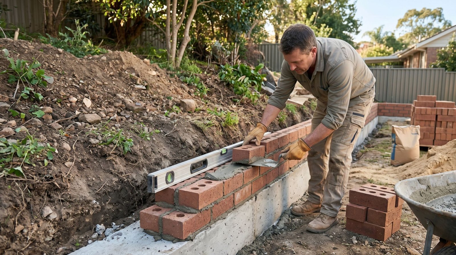 How to Lay a Brick Retaining Wall