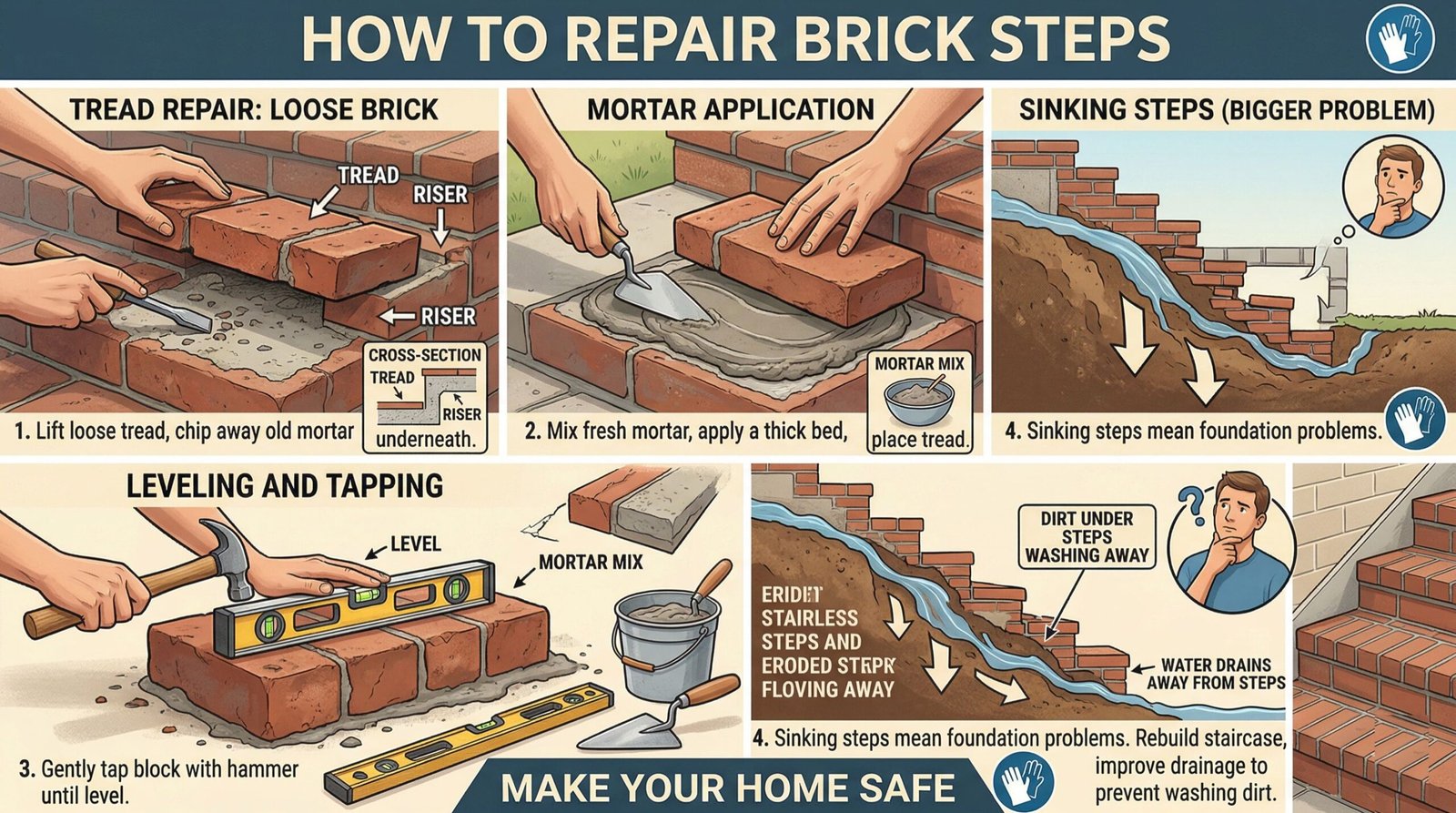 How to Repair Brick Steps