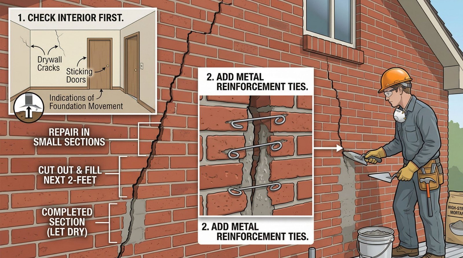 How to Repair Crack in Brick House