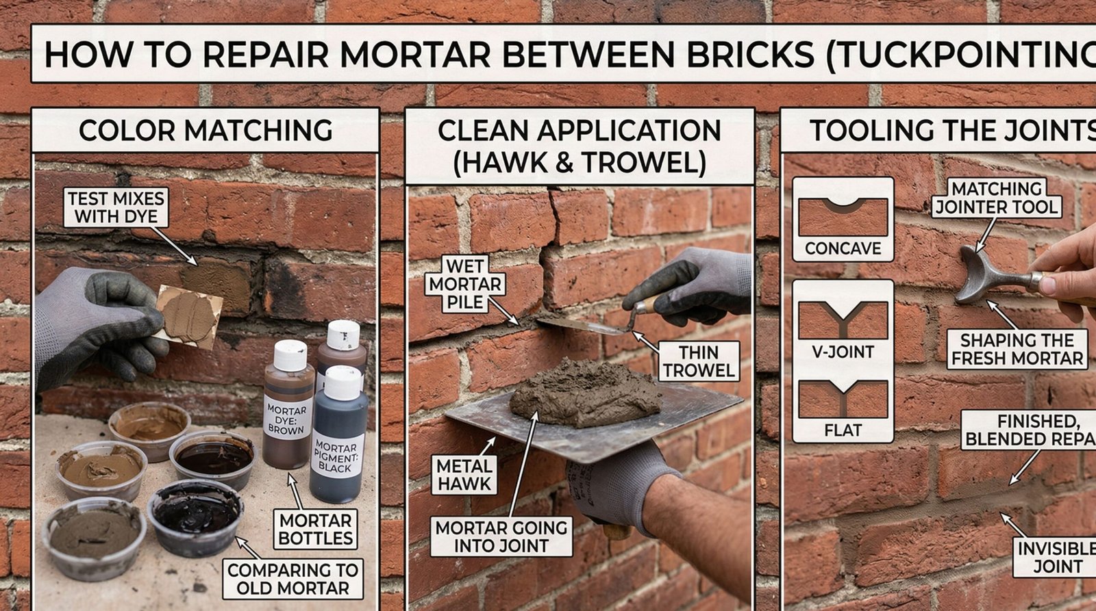How to Repair Mortar Between Bricks